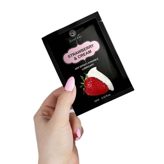 sachet strawberry and cream warming lubricant