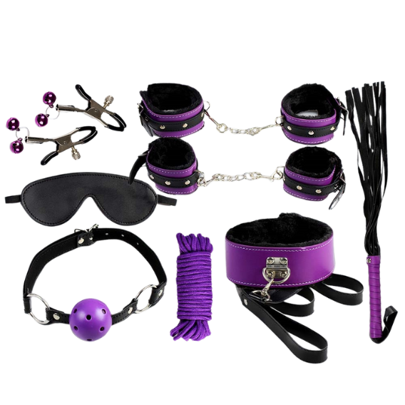 purple and black bondage kit collection