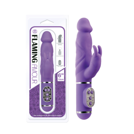 siliocne rabbit vibrator with twirling beads