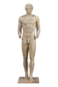 Kouros greek statue wearing a cock ring